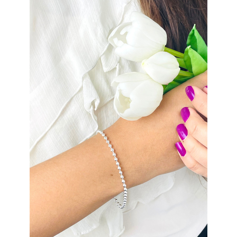 925 Silber Kugel Armband