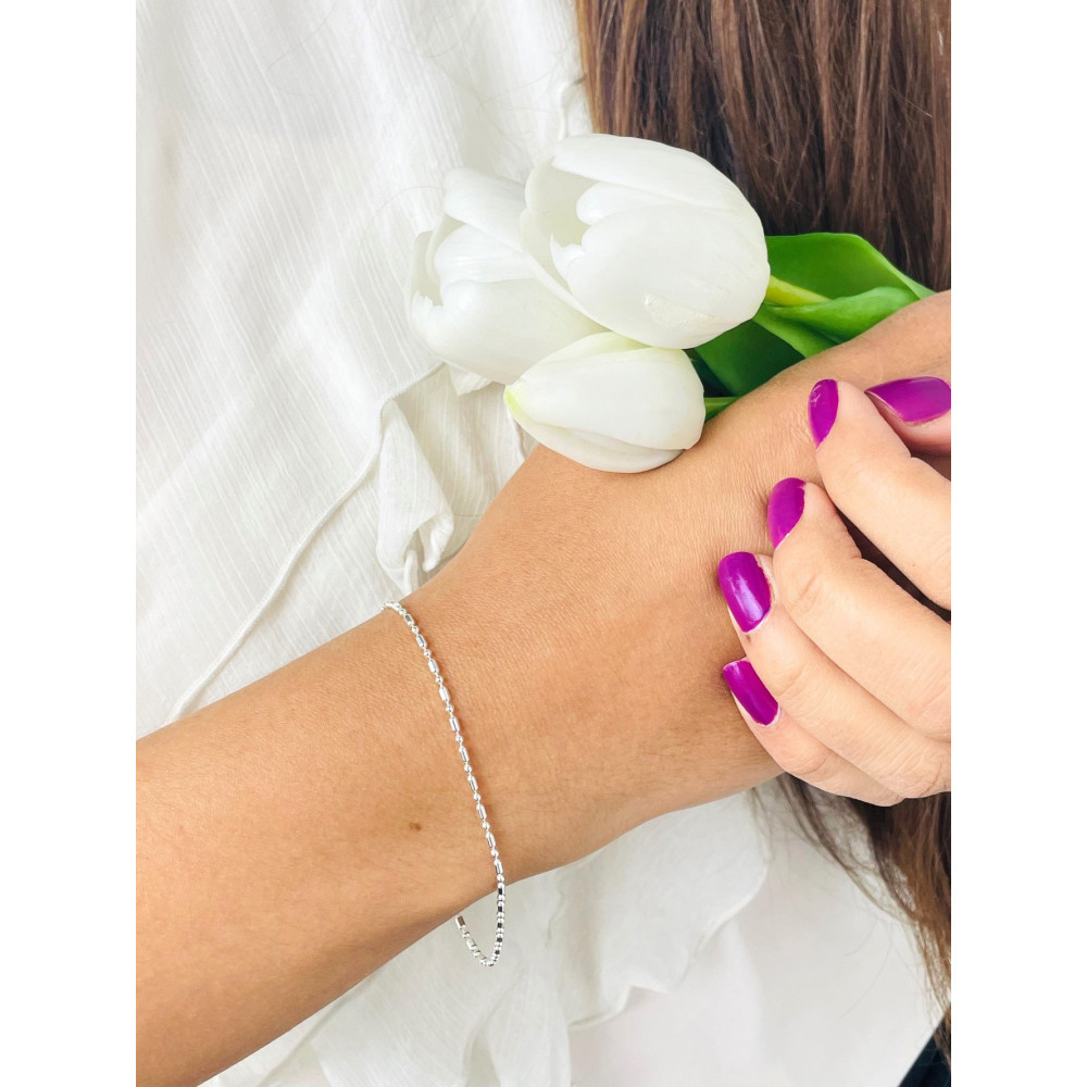 925 Silber Kugel Armband