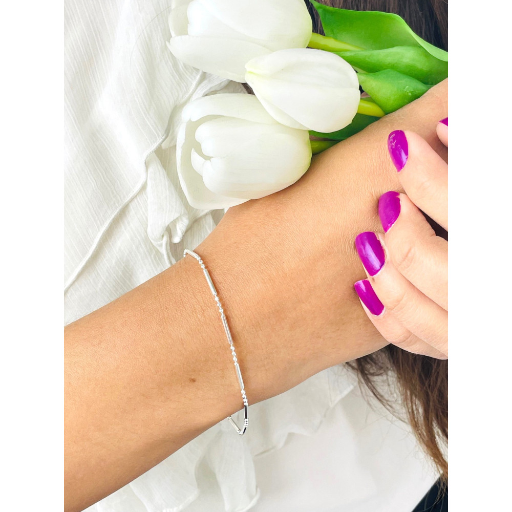 925 Silber Kugel Armband