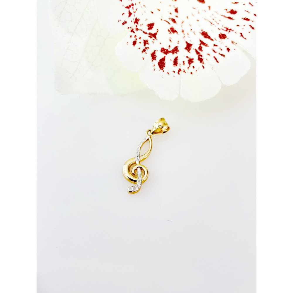 Anhänger 585er Gold Violinschlüssel | Musiknote Halskette | Gold Schmuck