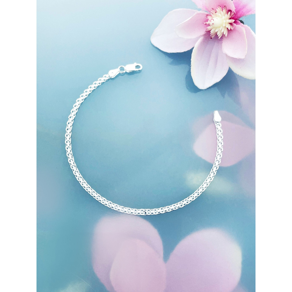 Bismarck geflochtenes Silberarmband 925 Silber Damen Kinder