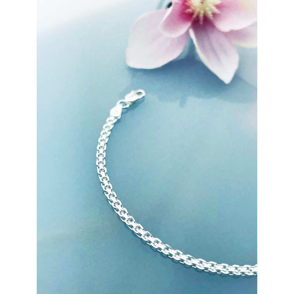 Bismarck geflochtenes Silberarmband 925 Silber Damen Kinder