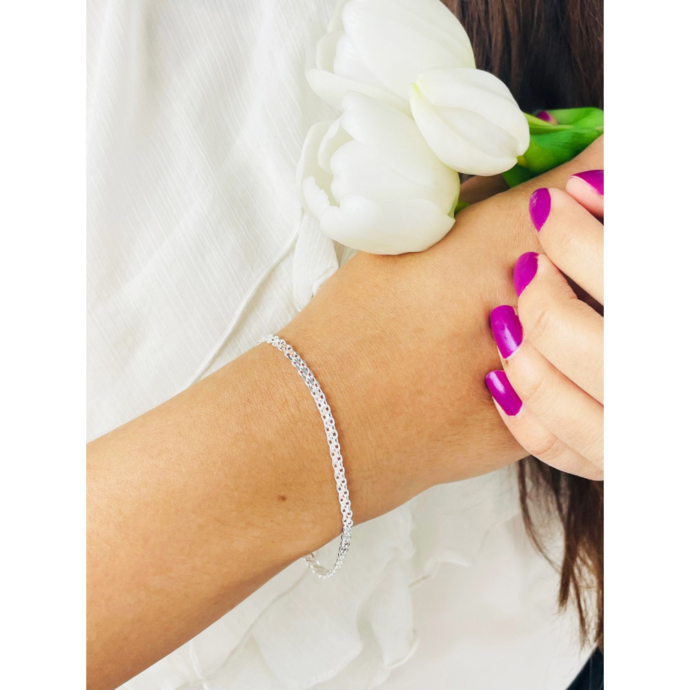 Srebrna bransoletka pleciona Bismarck