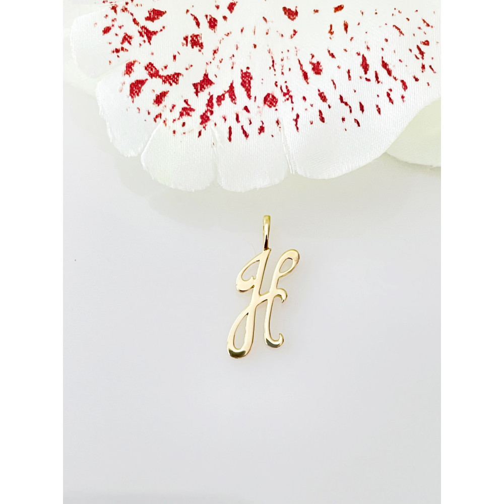 Złoty wisiorek zawieszka literka H