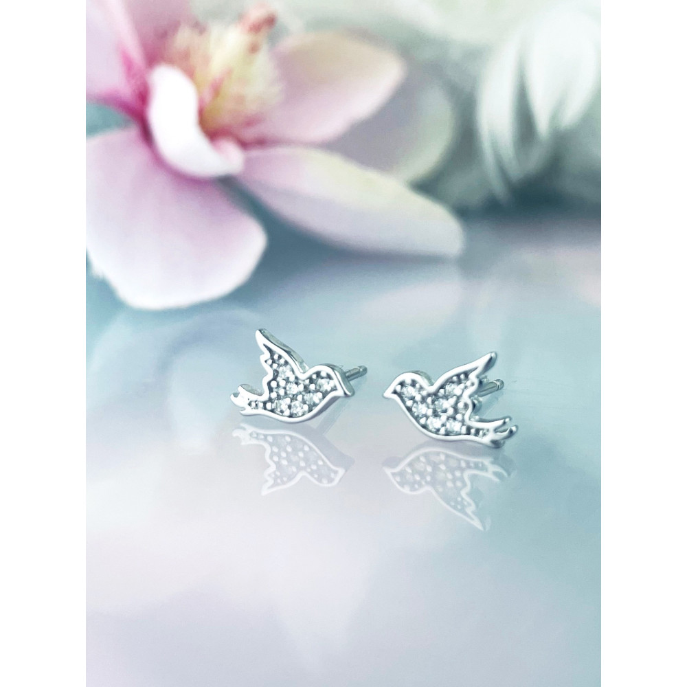 copy of Złote kolczyki przecinki z cyrkoniami