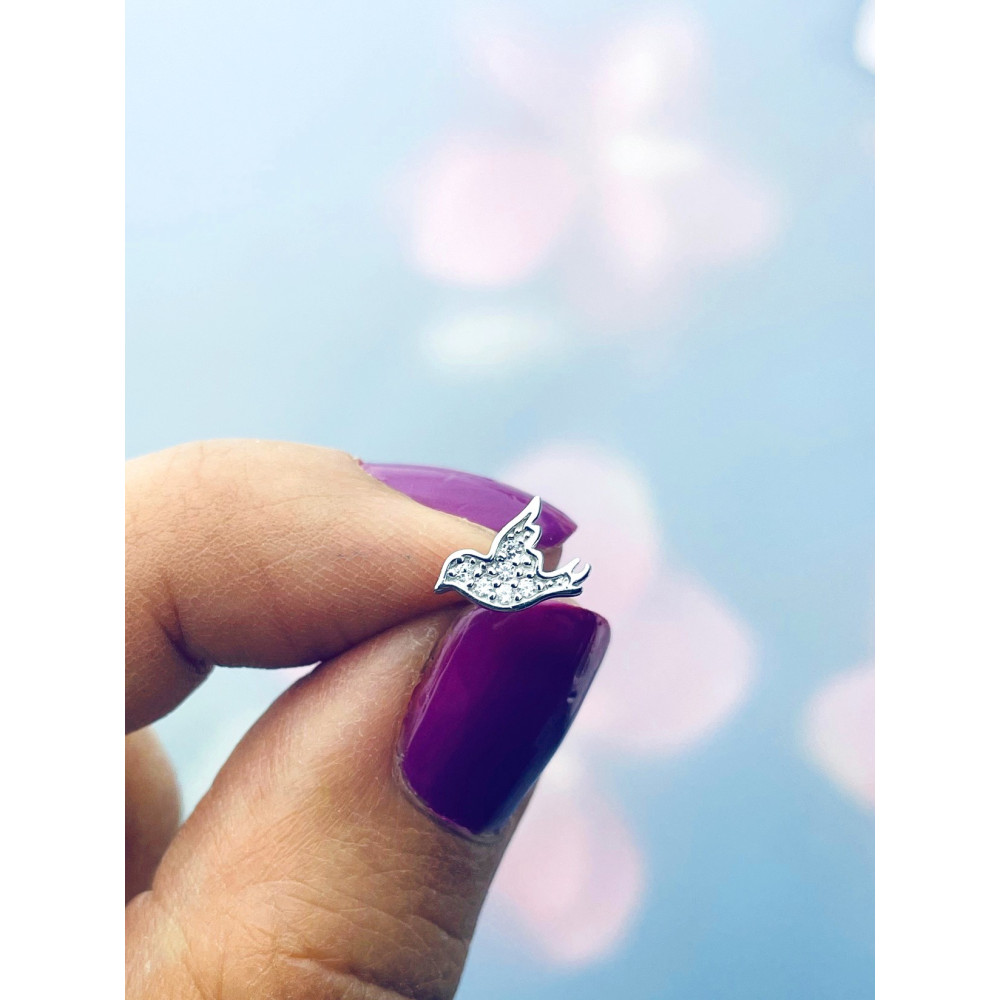 Vogel 925 Silber Ohrringe mit Zirkonia