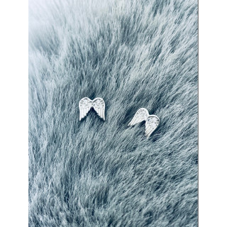 Srebrne kolczyki skrzydła z cyrkoniami