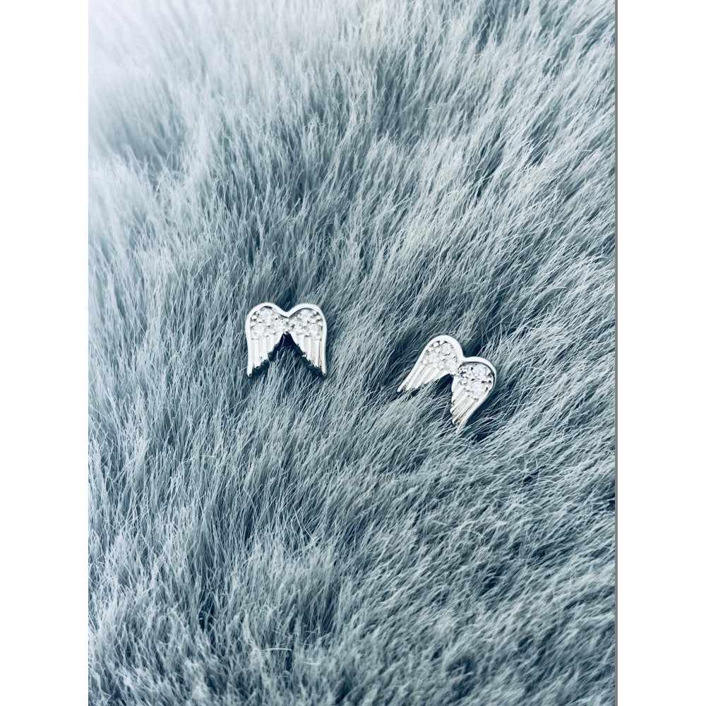 Flügel 925 Silber Ohrringe mit Zirkonia