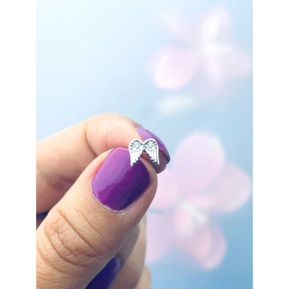 Flügel 925 Silber Ohrringe mit Zirkonia