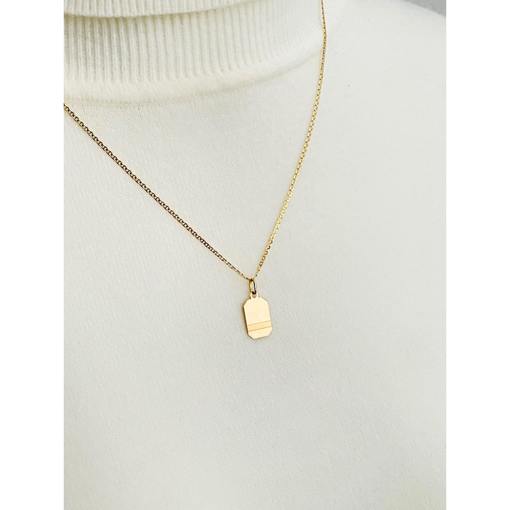 Złota zawieszka wisiorek blaszka pod grawer