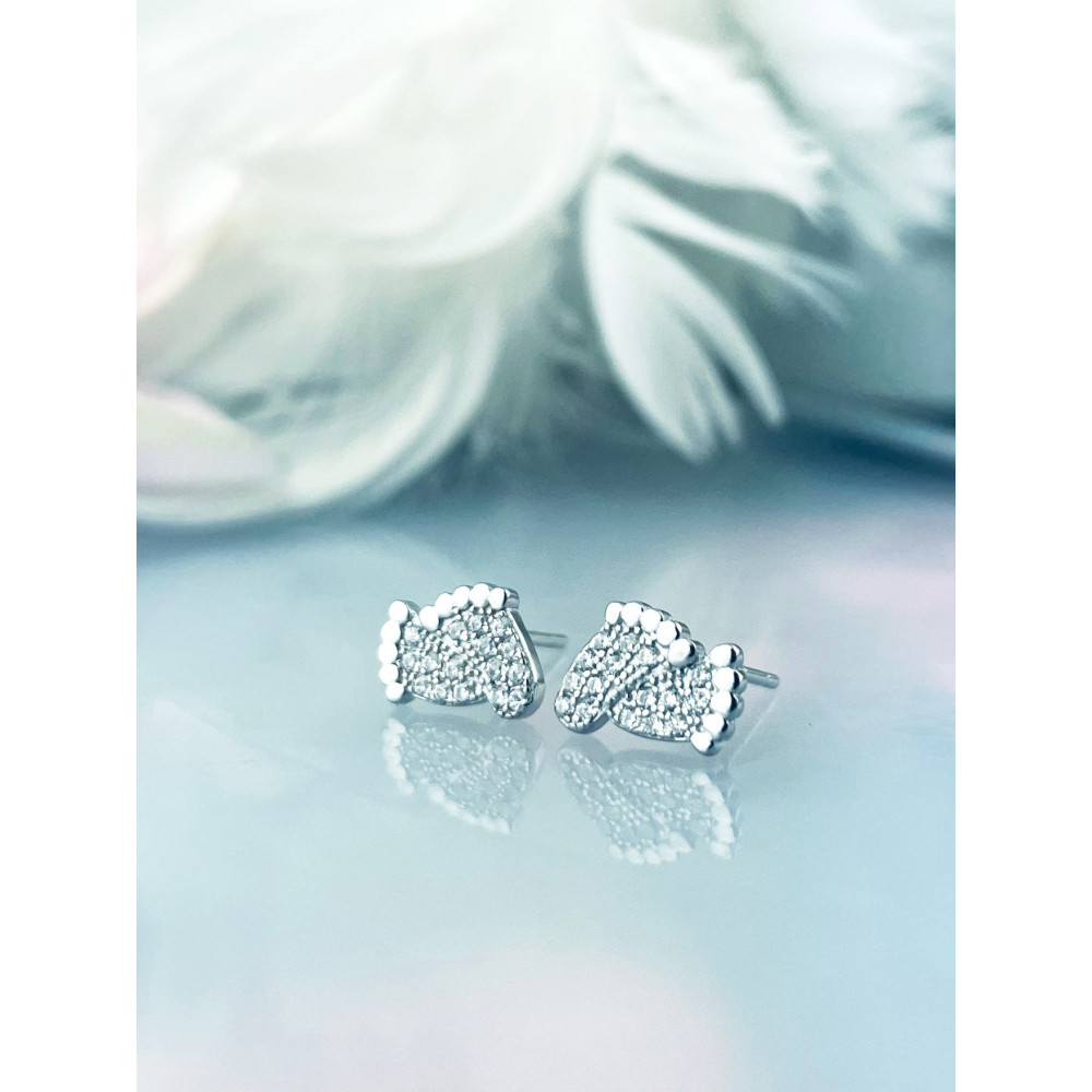 Füße 925 Silber Ohrringe mit Zirkonia