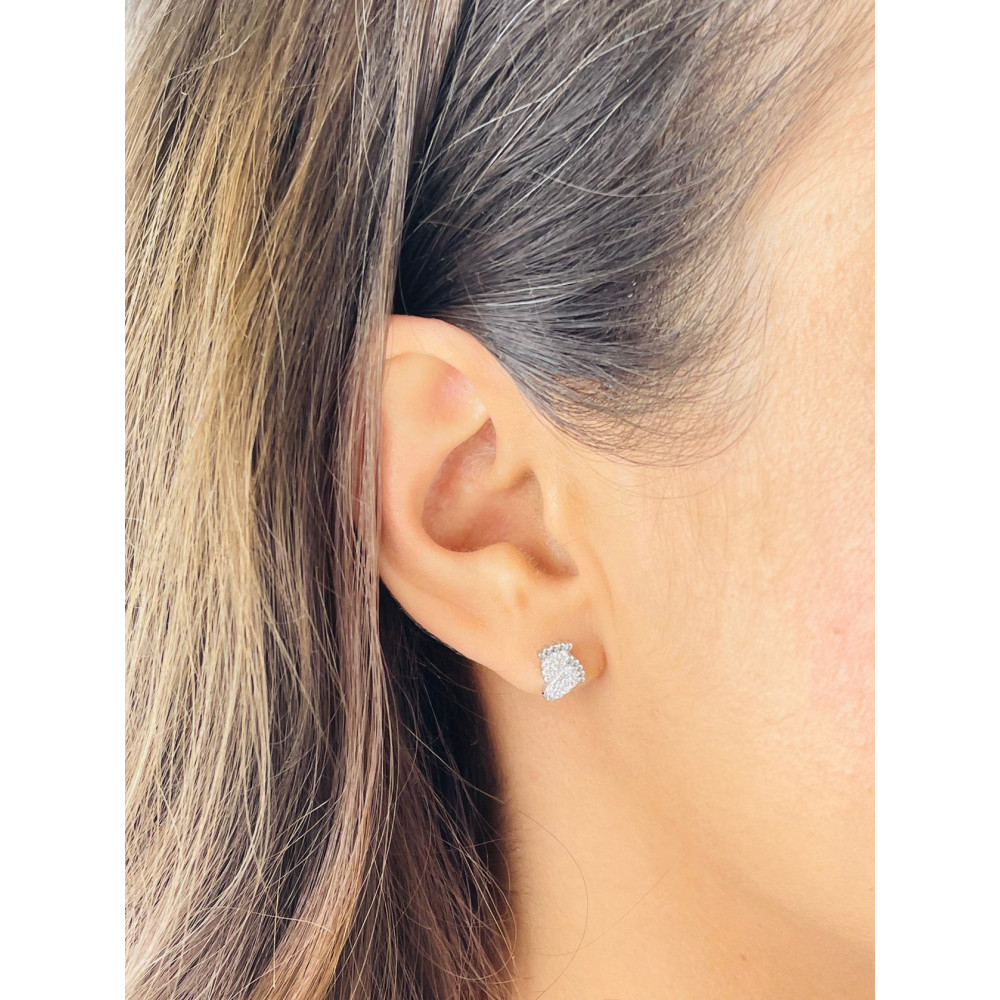 Füße 925 Silber Ohrringe mit Zirkonia