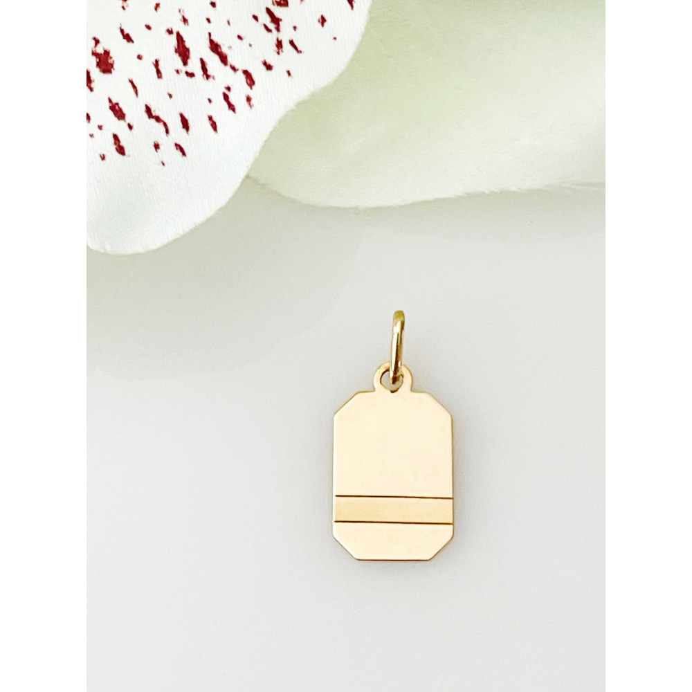 Złota zawieszka wisiorek blaszka pod grawer