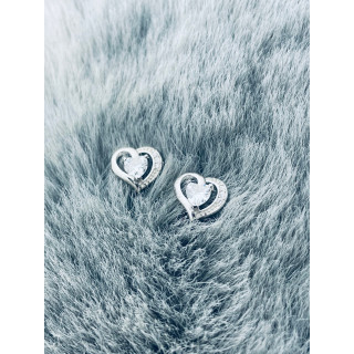 Herz 925 Silber Ohrringe mit Zirkonia