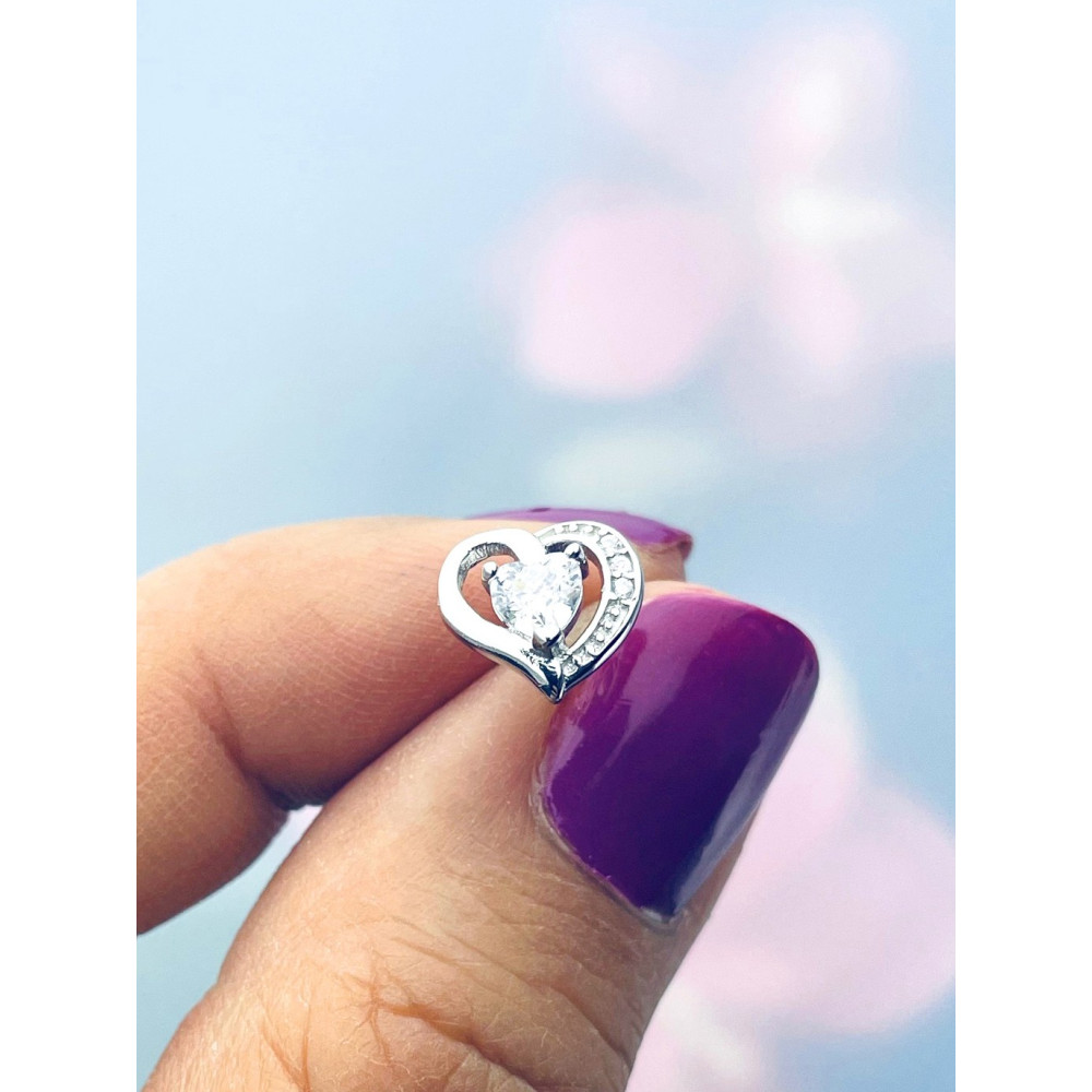 Herz 925 Silber Ohrringe mit Zirkonia