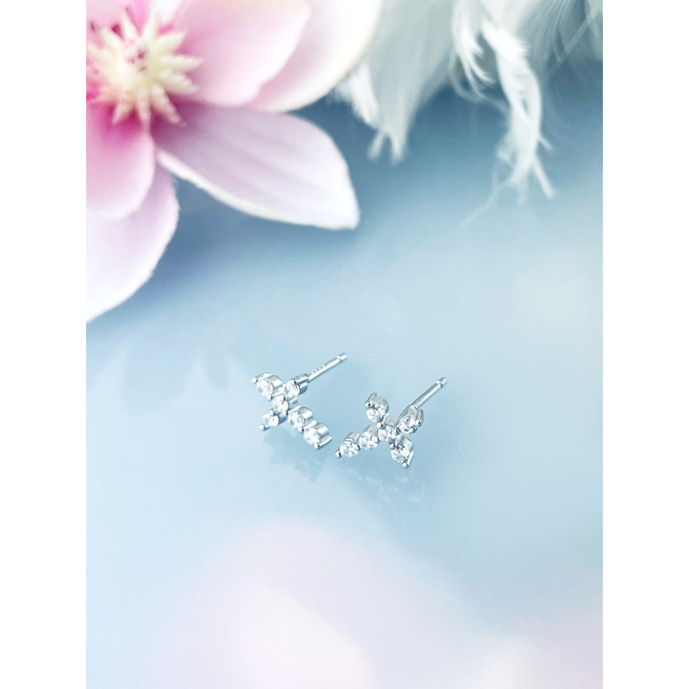 copy of Złote kolczyki przecinki z cyrkoniami