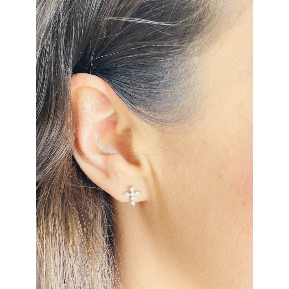 copy of Złote kolczyki przecinki z cyrkoniami