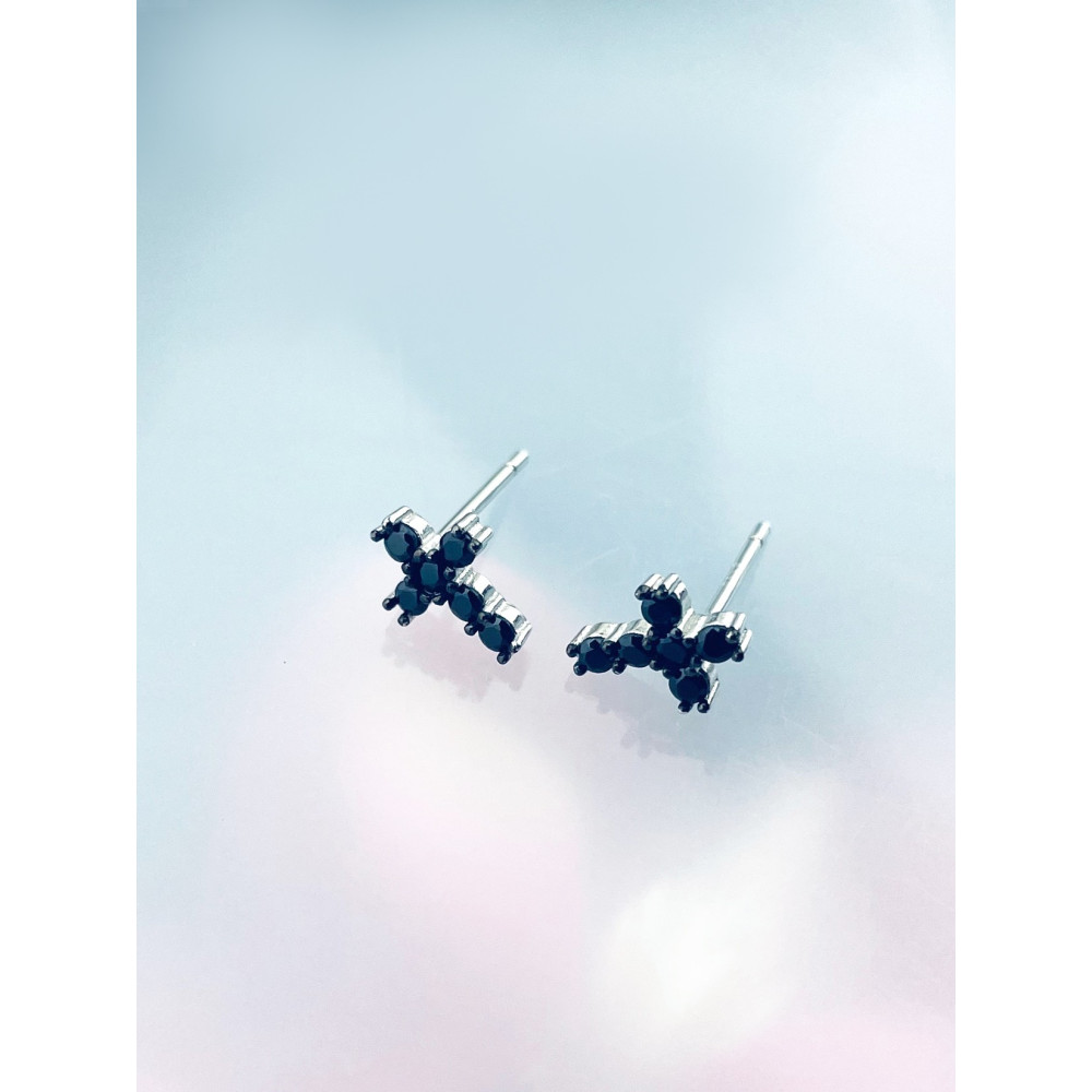 copy of Złote kolczyki przecinki z cyrkoniami