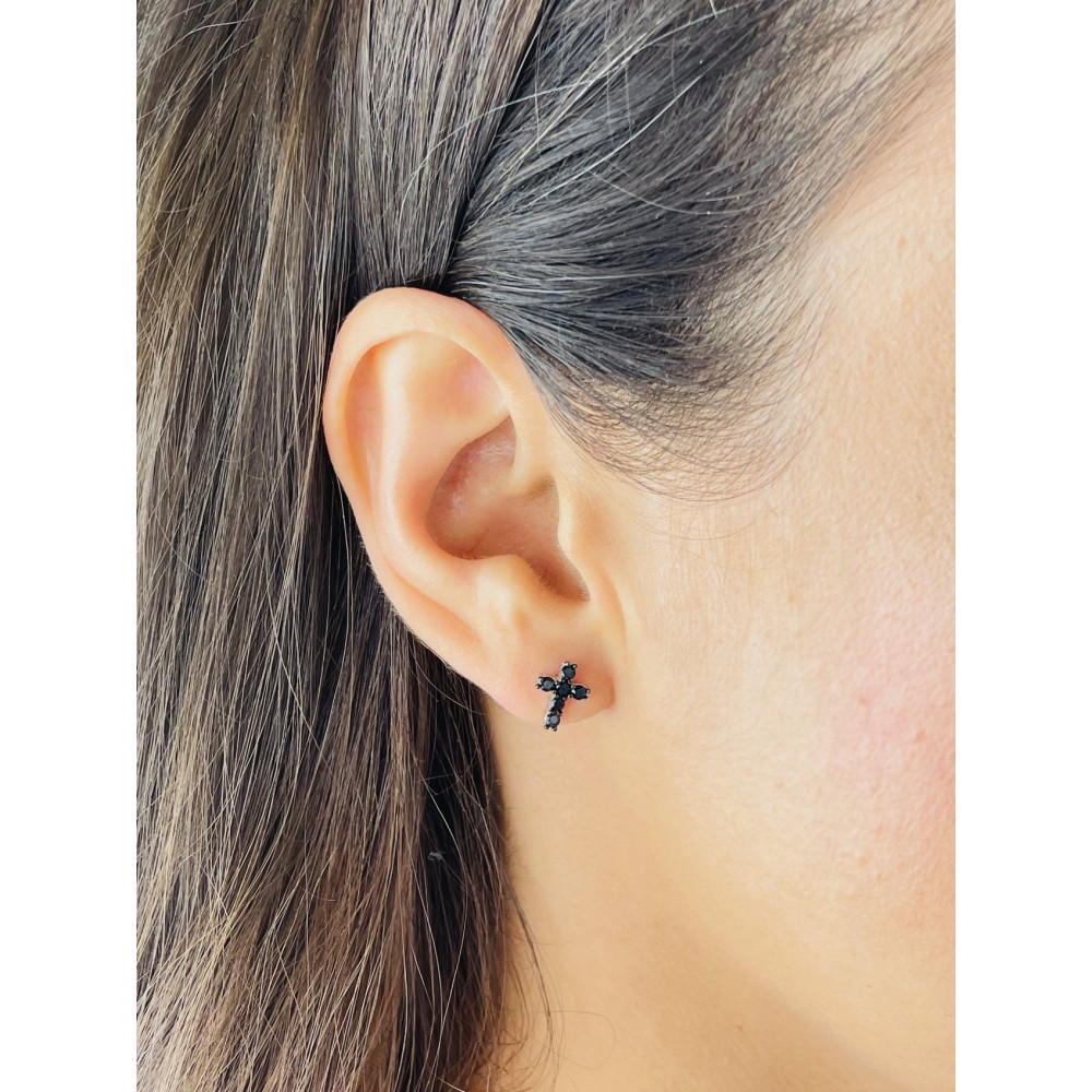 copy of Złote kolczyki przecinki z cyrkoniami