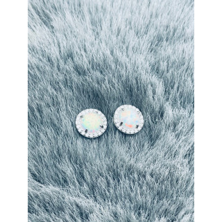 Kreis 925 Silber mit Opal und Zirkonia Ohrringe