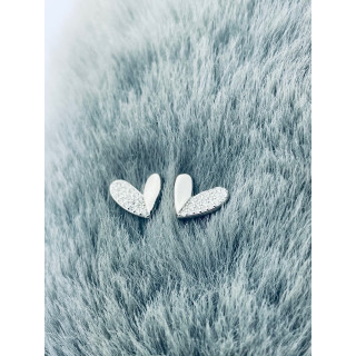Herz 925 Silber mit Zirkonia Ohrringe