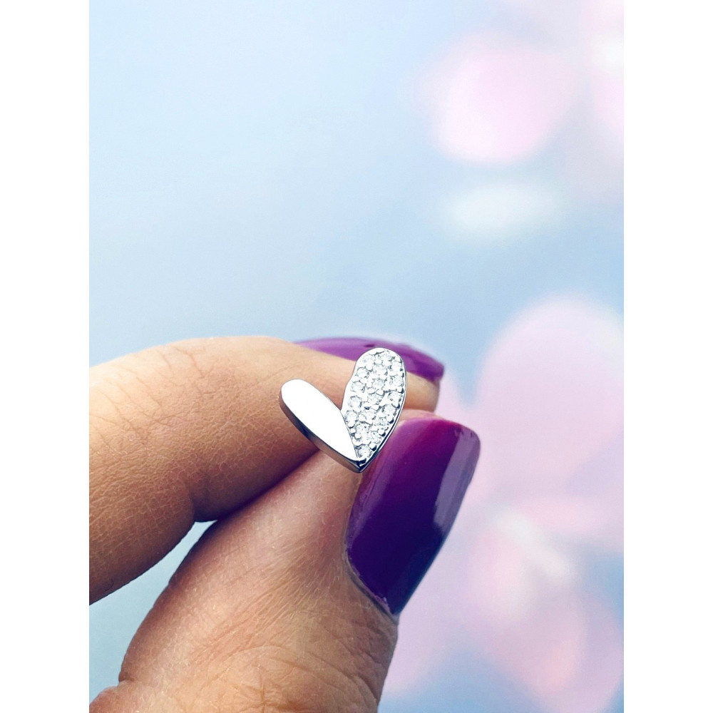 Herz 925 Silber mit Zirkonia Ohrringe