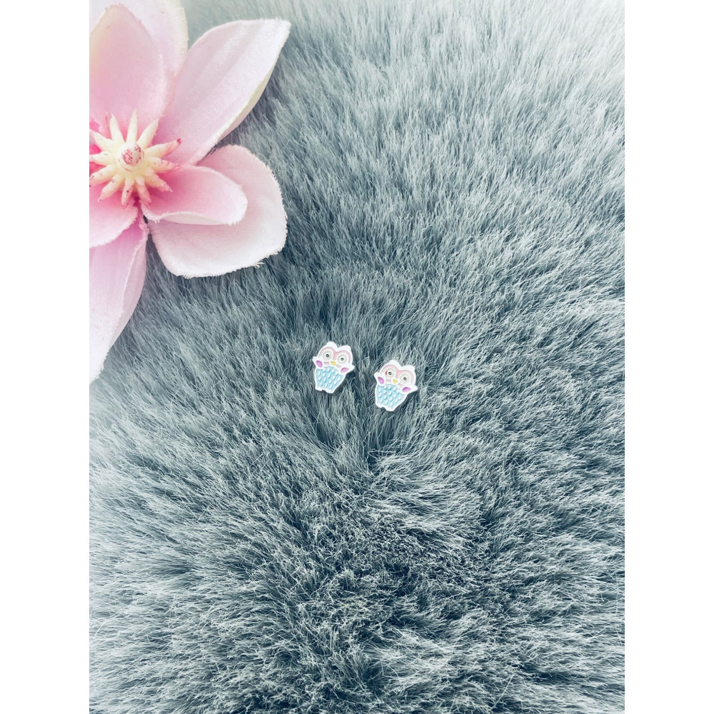 Eule 925 Silber Ohrringe