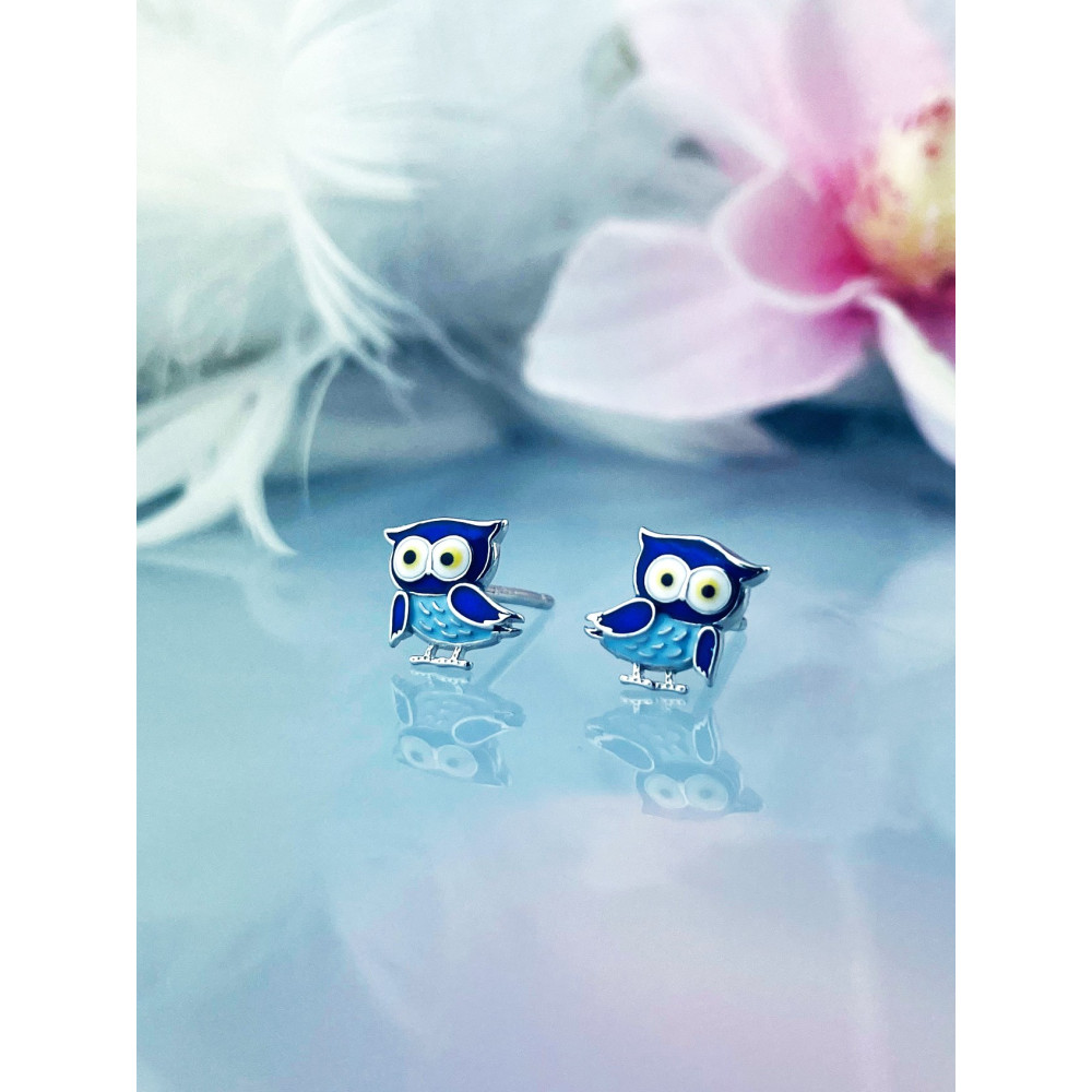 Eule 925 Silber Ohrringe