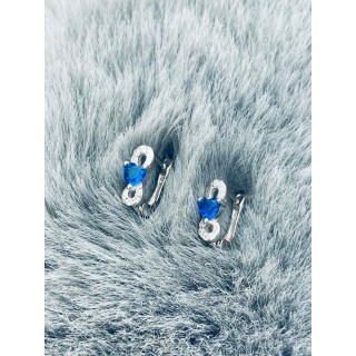 Infinity Herz 925 Silber mit Zirkonia Ohrringe