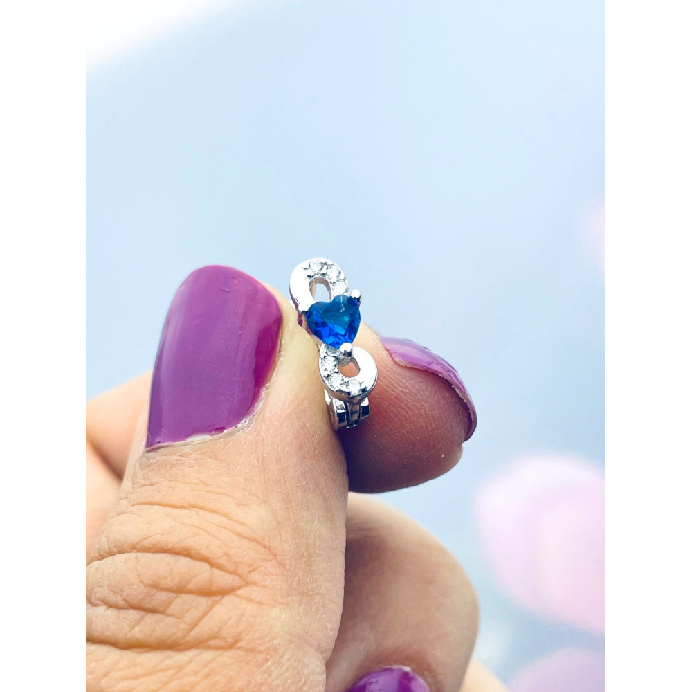 Infinity Herz 925 Silber mit Zirkonia Ohrringe