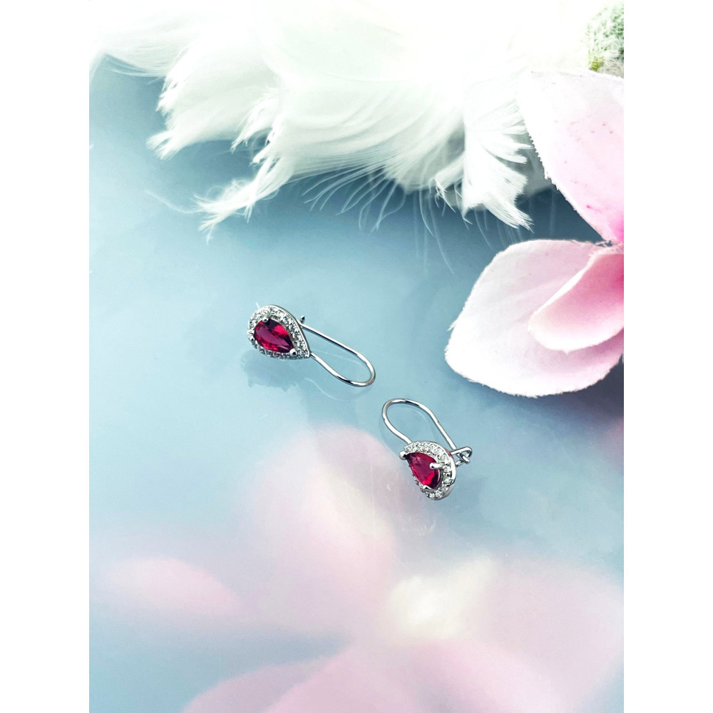 Träne 925 Silber mit Zirkonia Ohrringe