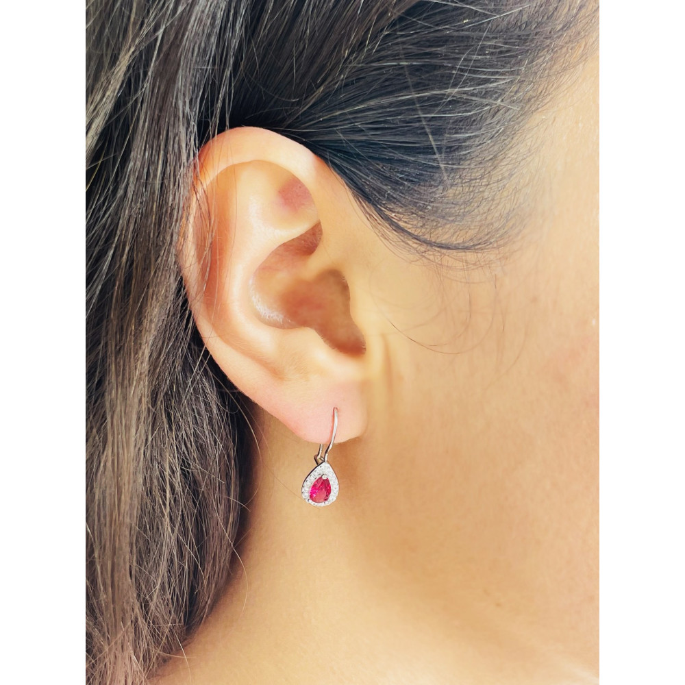 Träne 925 Silber mit Zirkonia Ohrringe