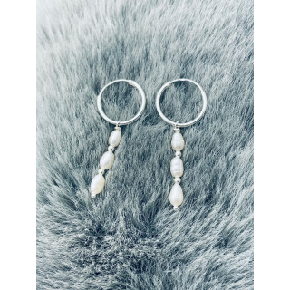 Kreis 925 Silber mit Perlen Ohrringe