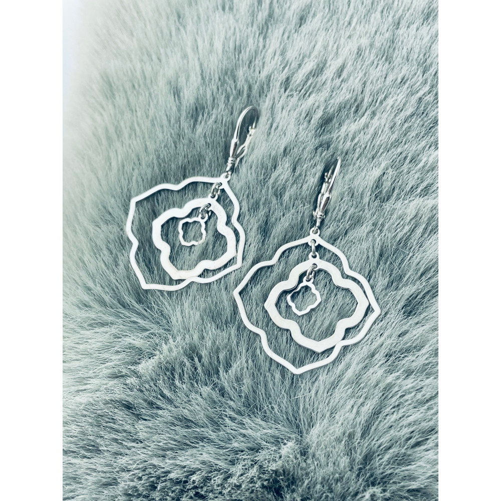 925 Silber mit Zirkonia Ohrringe Blume