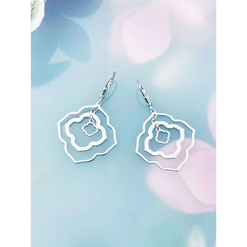 925 Silber mit Zirkonia Ohrringe Blume
