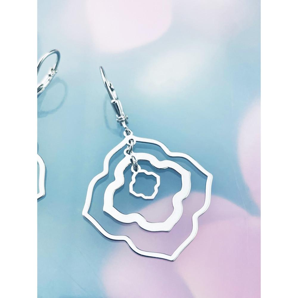 925 Silber mit Zirkonia Ohrringe Blume