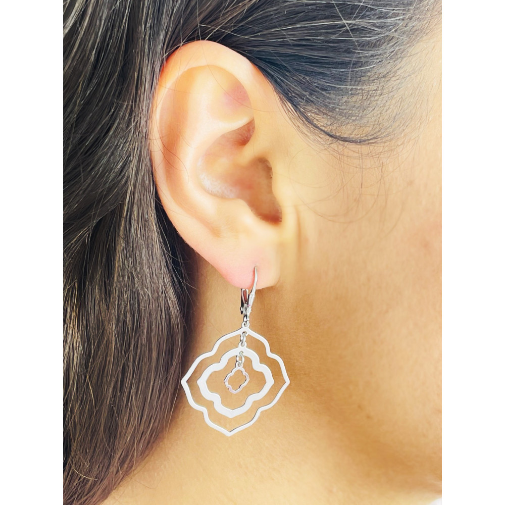 925 Silber mit Zirkonia Ohrringe Blume