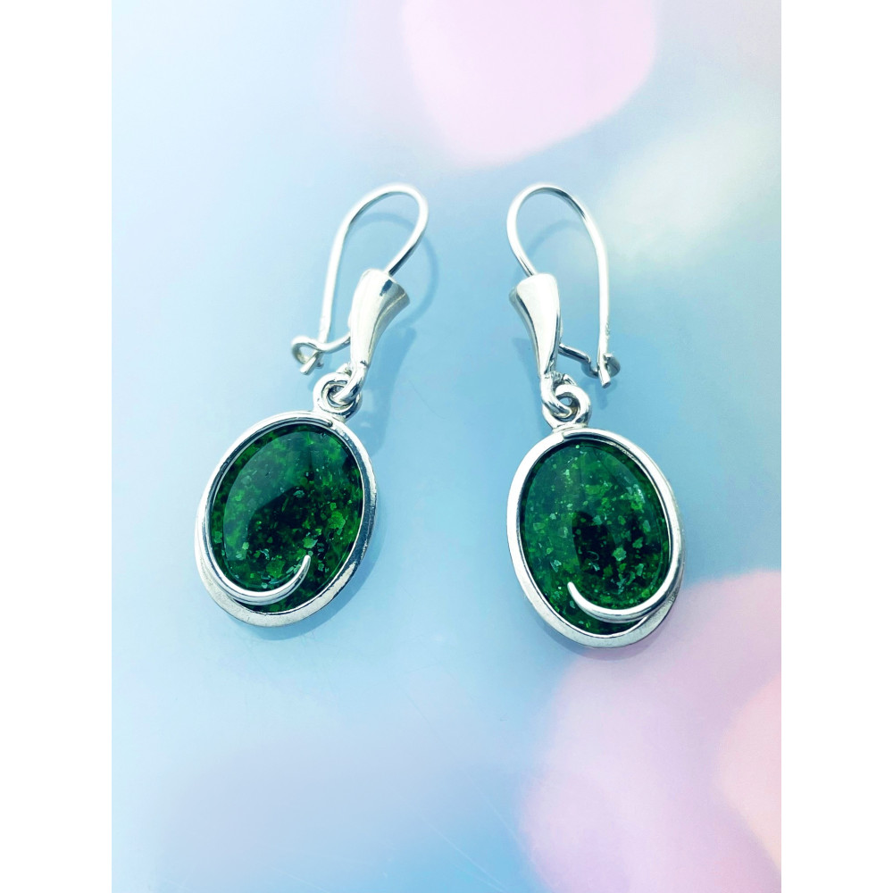 925 Silber mit Chromdiopsid Ohrringe