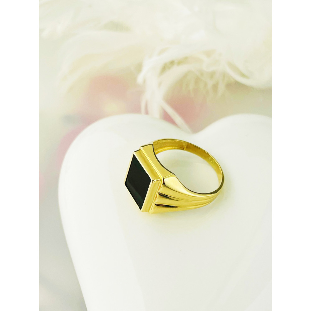 Gold-Siegelring für Männer Signet mit Onyx Gold 585er 14KT