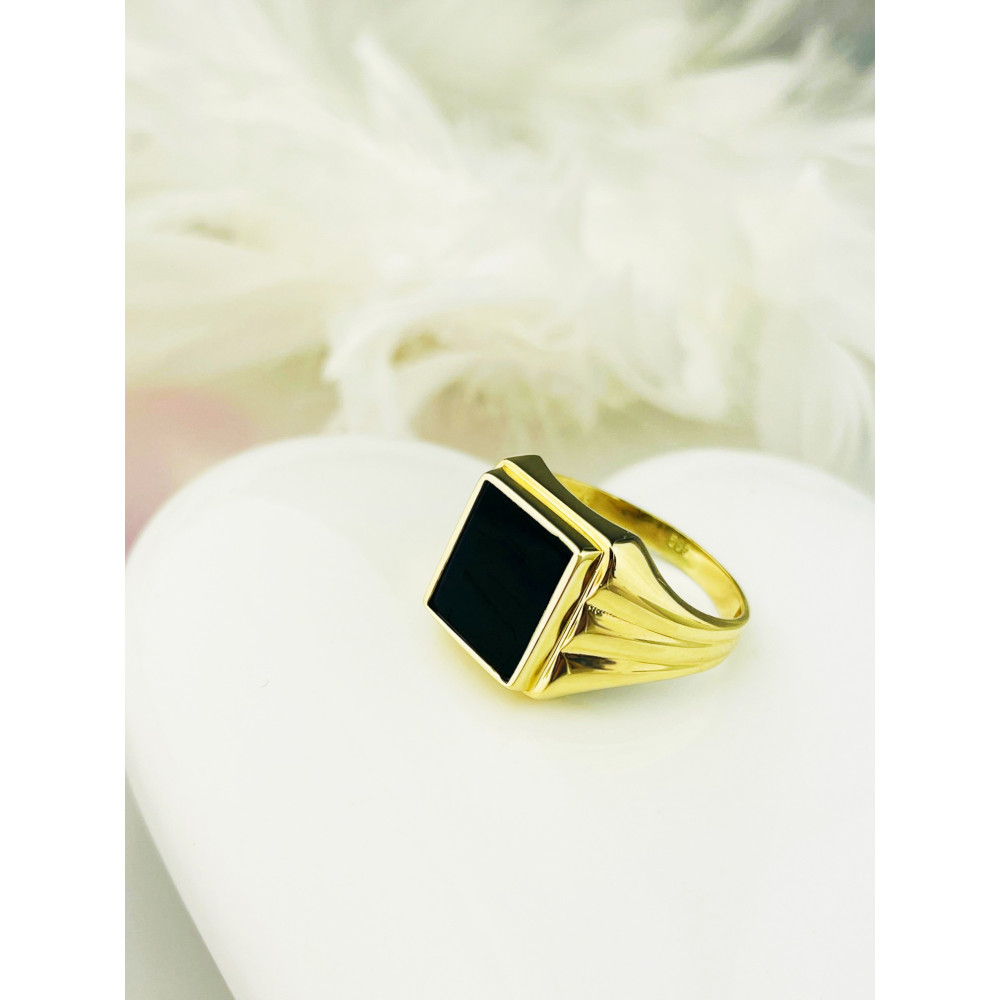 Gold-Siegelring für Männer Signet mit Onyx Gold 585er 14KT