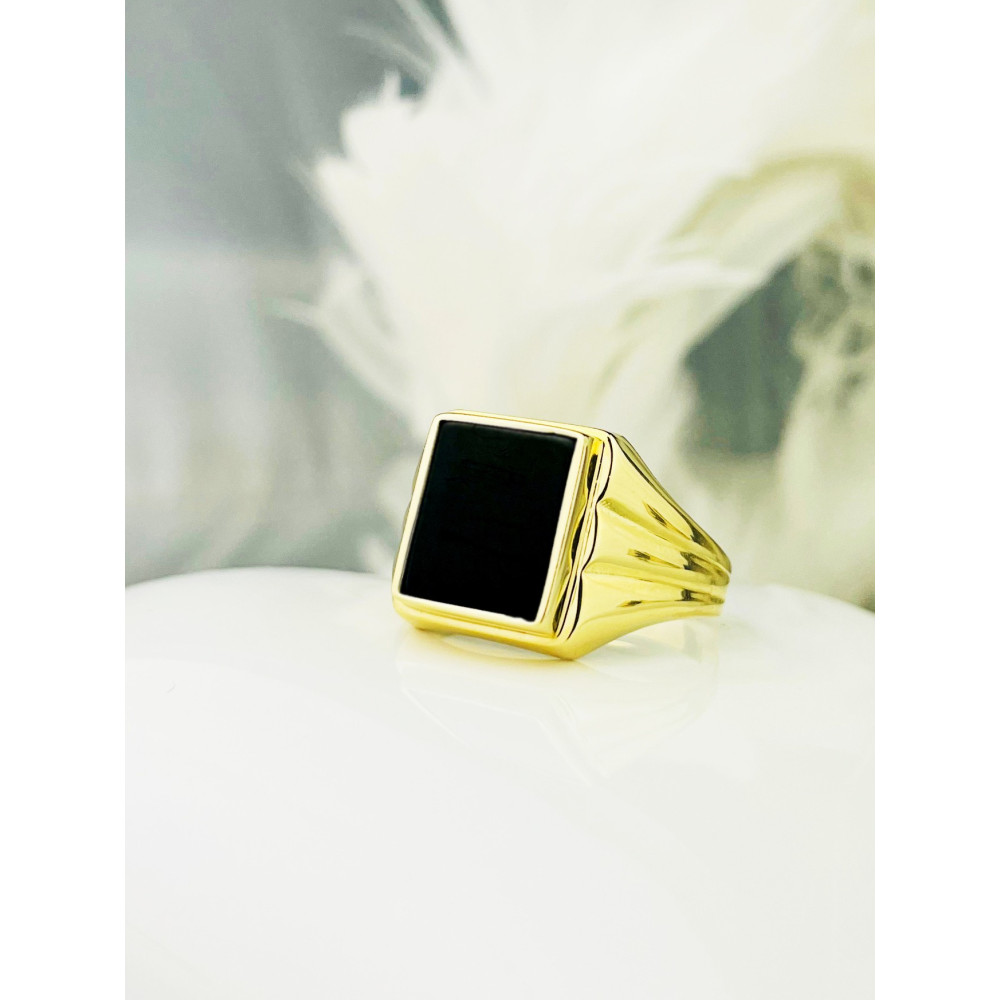 Gold-Siegelring für Männer Signet mit Onyx Gold 585er 14KT