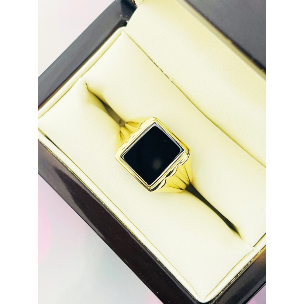 Gold-Siegelring für Männer Signet mit Onyx Gold 585er 14KT