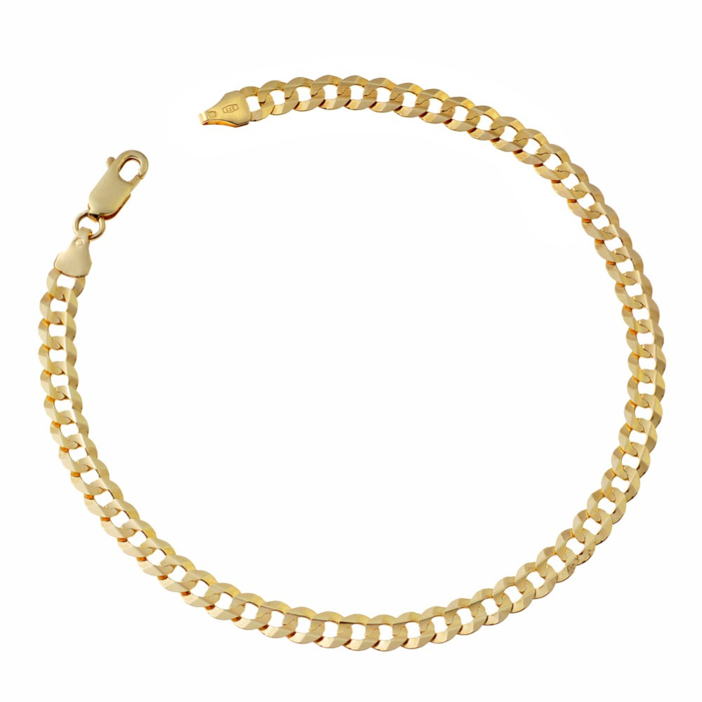 Goldarmband Armband Armkette Panzerkette Gelbgold 333er 8KT Breite 5,00mm Vollmassive Karabiner Verschluss