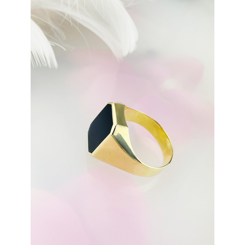 Gold-Siegelring für Männer Signet mit Onyx Gold 585er 14KT