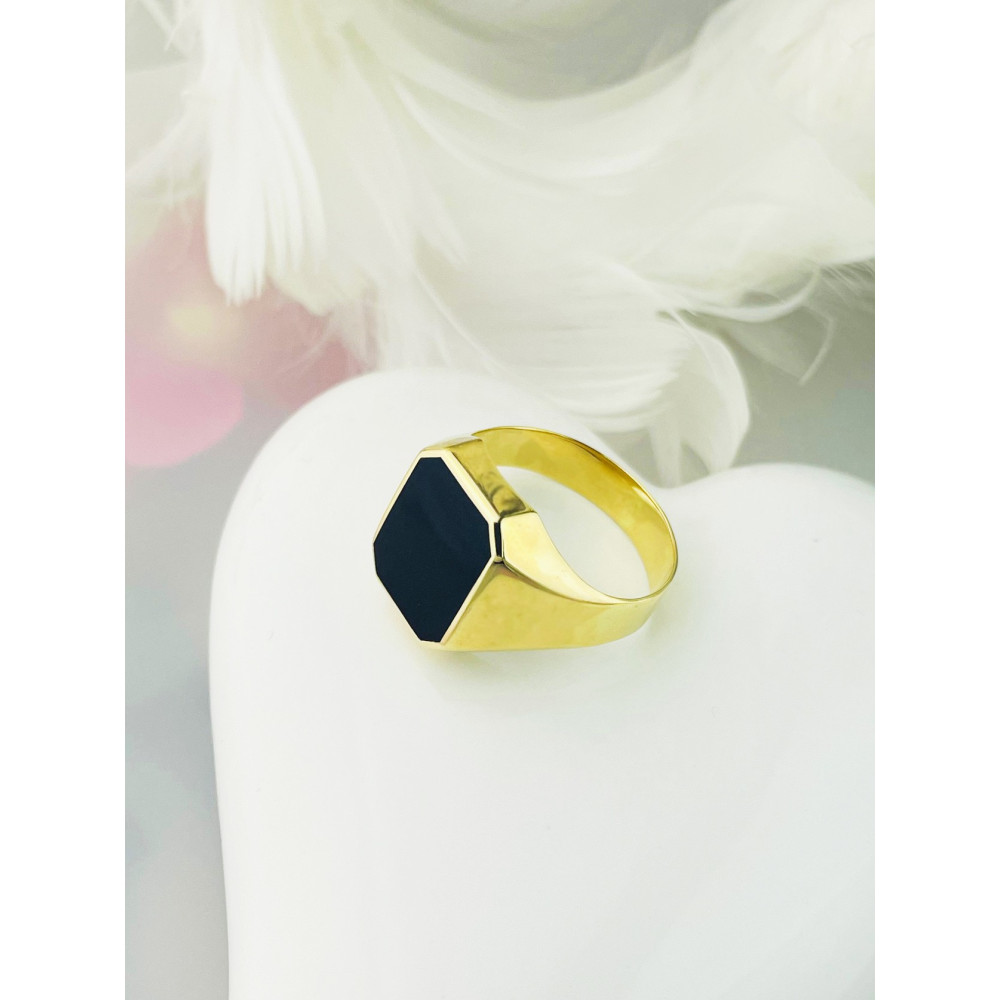 Gold-Siegelring für Männer Signet mit Onyx Gold 585er 14KT