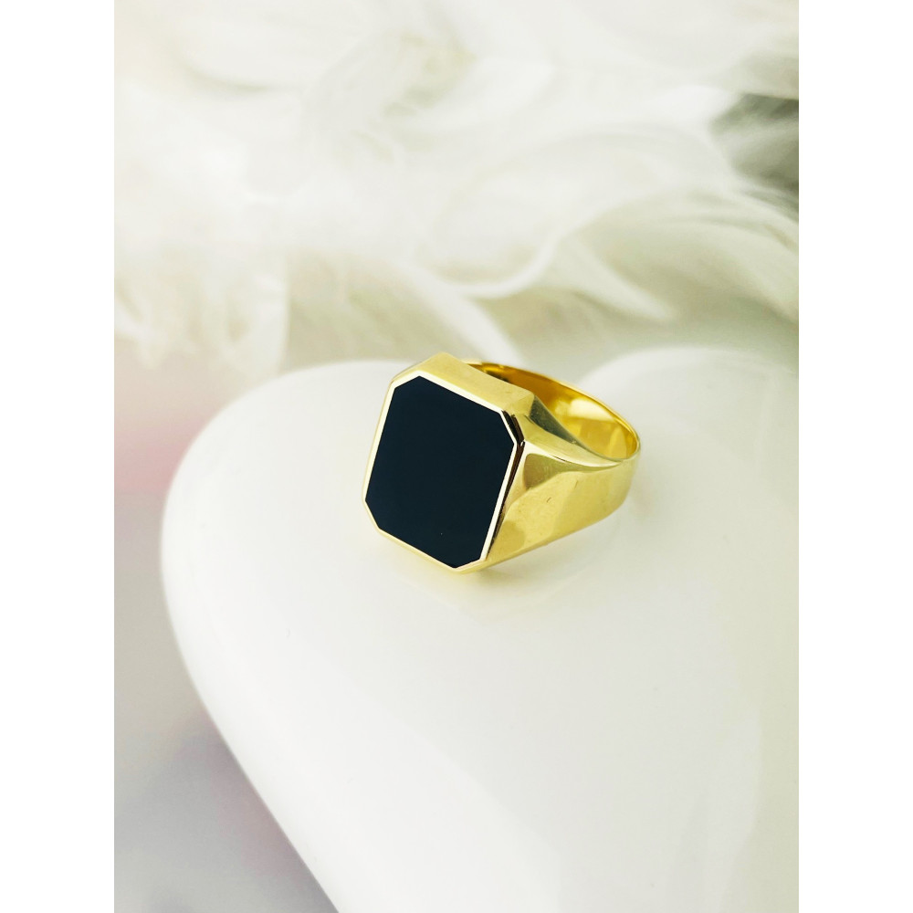 Gold-Siegelring für Männer Signet mit Onyx Gold 585er 14KT