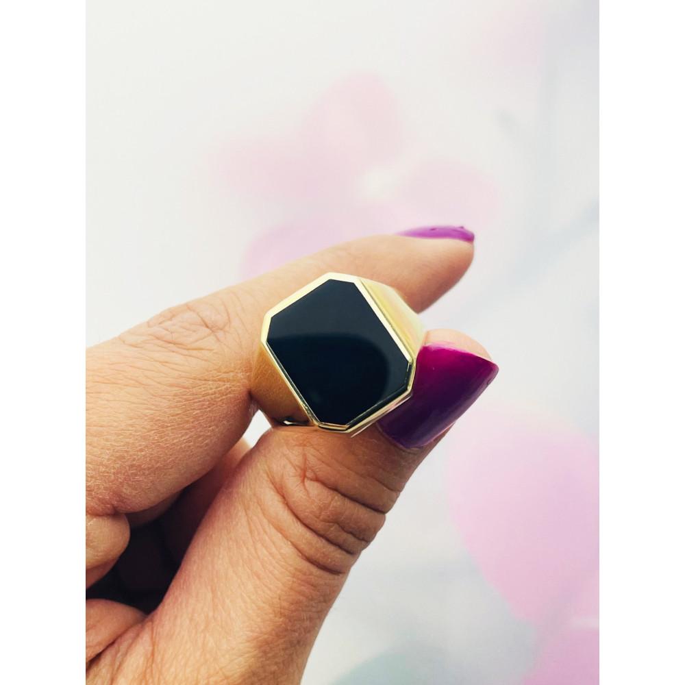 Gold-Siegelring für Männer Signet mit Onyx Gold 585er 14KT