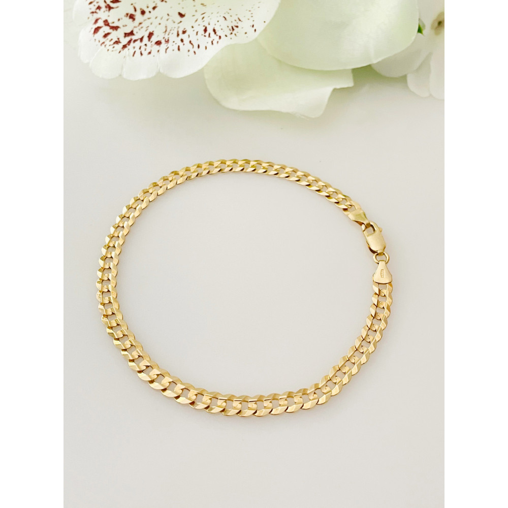 Goldarmband Armband Armkette Panzerkette Gelbgold 333er 8KT Breite 5,00mm Vollmassive Karabiner Verschluss