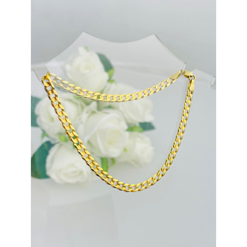 Goldarmband Armband Armkette Panzerkette Gelbgold 333er 8KT Breite 5,00mm Vollmassive Karabiner Verschluss