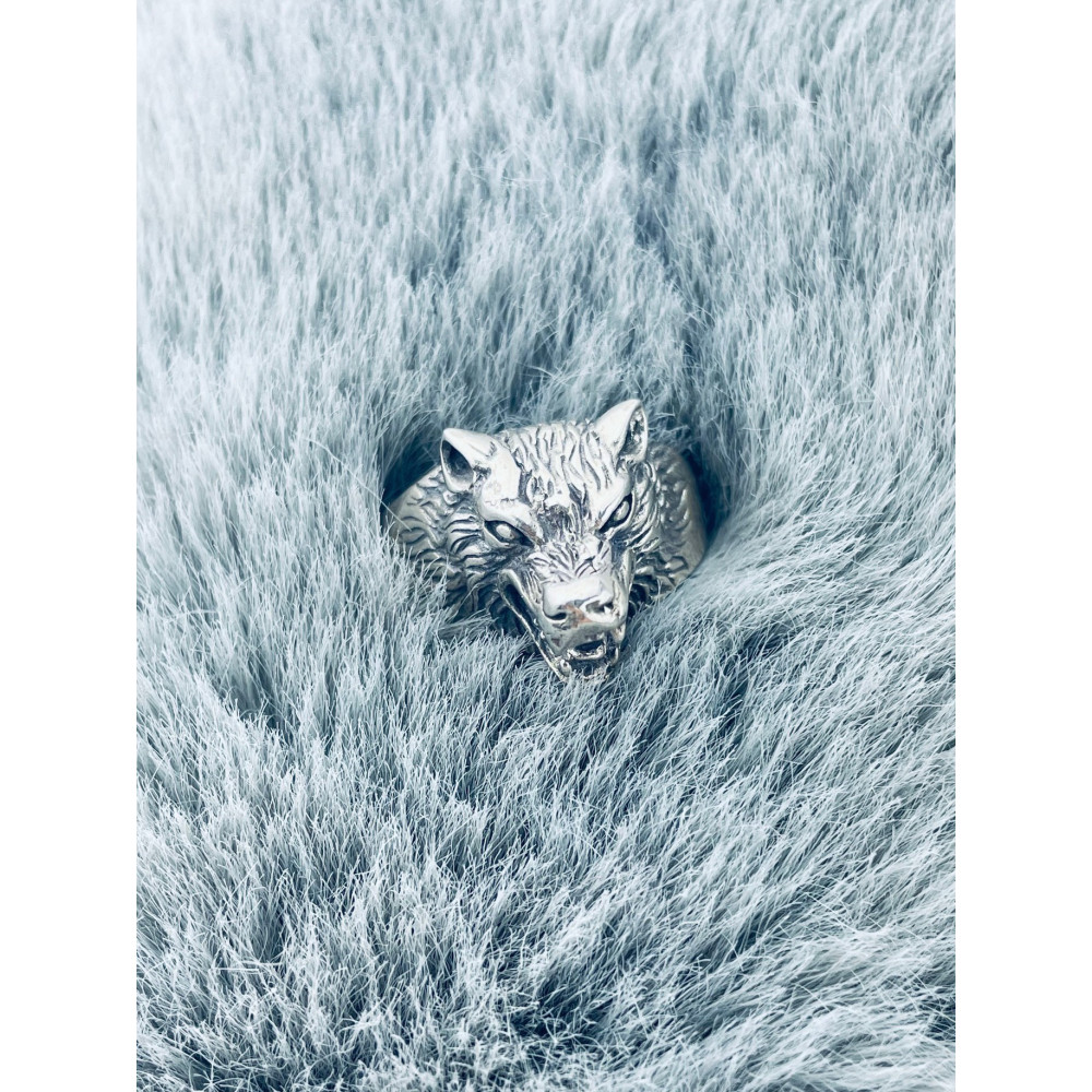 Silber-Siegelring für Männer Signet 925 Silber Wolf